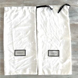 2 Gucci Dust Bag Pouch SHOES ACCESSORIES Ivory Black & AUTHENTIC 2 S M EUC